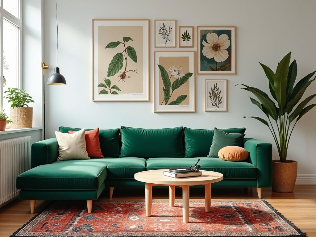 Eclectic dining area blending vintage and modern elements