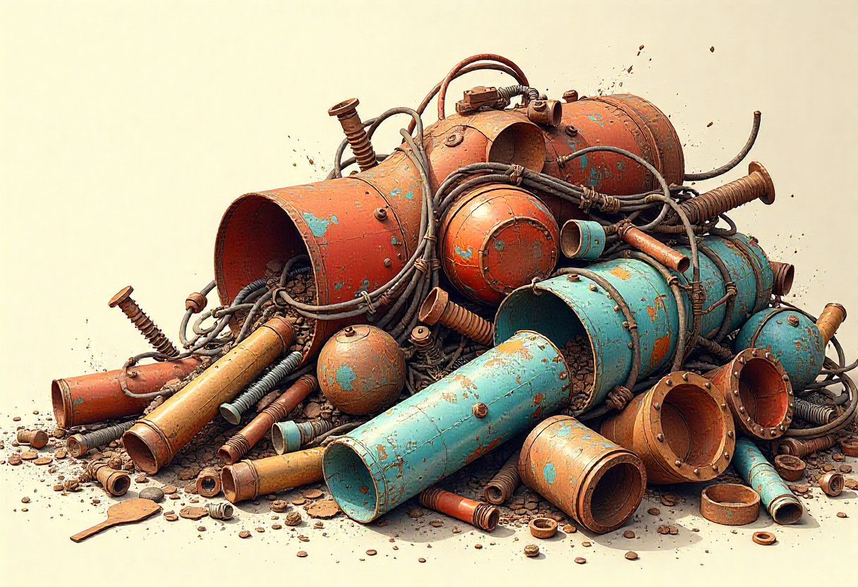 Recycled brass and copper metals with patina finish